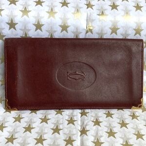Vintage Cartier Paris 1920-30’s Made In Spain Bordeaux Leather Ox Blood Billfold